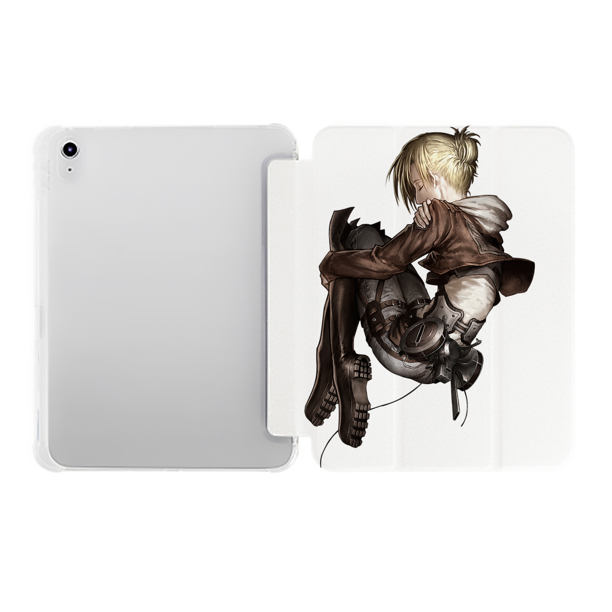 （画像用） 進撃の巨人 アニ・レオンハート Attack on Titan Annie Leonhart IPad ケース ペン収納付き 三つ折りスタンド PUレザー×シリコン 対応機種9.5/10.5/10.9インチ